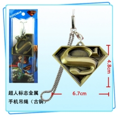 超人标志金属手机吊绳（古铜）