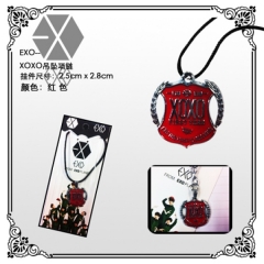 EXO——XOXO金属红色标志项链（腊绳
