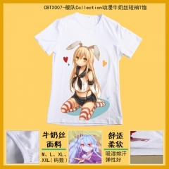 CBTX007-舰队Collection动漫牛奶丝短袖T恤