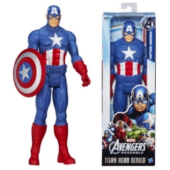 Marvel漫威复仇者联盟玩具美国队长手办模型公仔泰坦英雄12寸人偶 