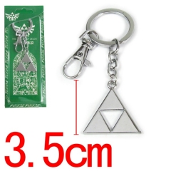 塞尔达传说三角形钥匙扣挂扣(3.5CM银色) 