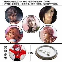 5款最终幻想女主角6CM马口铁彩印覆膜胸章