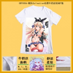 CBTX006-舰队Collection动漫牛奶丝短袖T恤