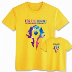 魔兽世界星空部落标志黄色纯棉T恤