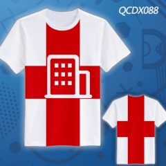 QCDX088-球队英格兰主场短袖足球全彩T恤