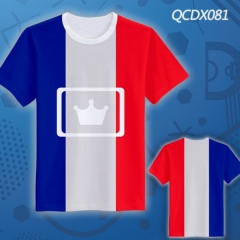 QCDX081-球队法国主场短袖足球全彩T恤