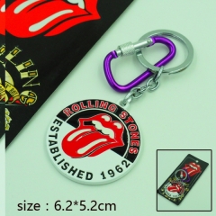 时尚流行 滚石乐队 Rolling Stones 红色大舌头标志 钥匙扣挂件（白色）