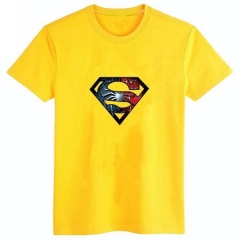 超人标志短袖圆领T恤 黄色