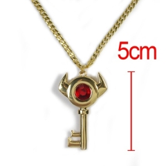 塞尔达红宝石钥匙金色项链NL320