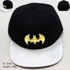 蝙蝠侠系列金色半立体标志白色鳄鱼纹帽檐黑色棒球帽