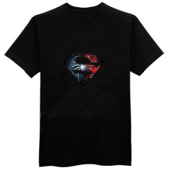 超人标志短袖圆领T恤 黑色