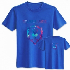 魔兽世界星空联盟标志天空蓝纯棉T恤