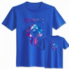 魔兽世界星空部落标志天空蓝纯棉T恤