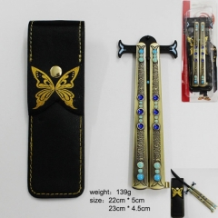 海贼王系列古铜宝石花纹折叠刀 刀套二合一套装A款
