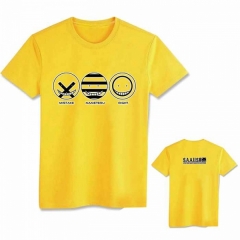 暗杀教室小圆圈标志短袖圆领T恤浅黄色M L XL XXL XXXL