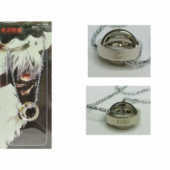 东京食尸鬼标志银色卡装双戒指项链