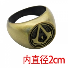 刺客信条 Assassin's Creed宗师Master标志古铜色合金戒指指环