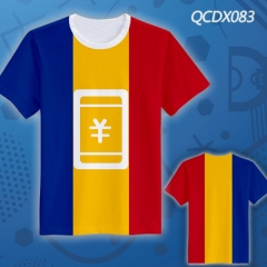QCDX083-球队罗马尼亚主场短袖足球全彩T恤
