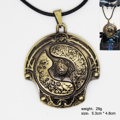 魔兽系列花纹半立体盾牌挂件黑项链（古铜）
