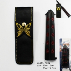 火影忍者系列黑色标志折叠刀 刀套二合一套装