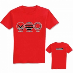 暗杀教室小圆圈标志短袖圆领T恤鲜红色M L XL XXL XXXL