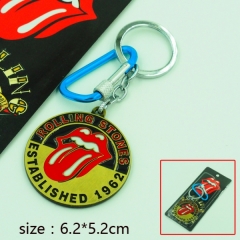 时尚流行 滚石乐队 Rolling Stones 红色大舌头标志 钥匙扣挂件（古铜色）