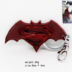 蝙蝠侠大战超人系列标志红色挂件钥匙扣（红色）