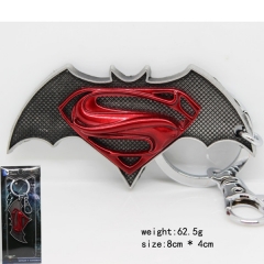 蝙蝠侠大战超人系列标志古银挂件钥匙扣（红色）