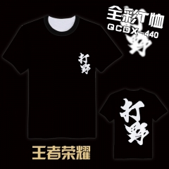 QCDX440-王者荣耀五黑游戏全彩T恤【黑领】
