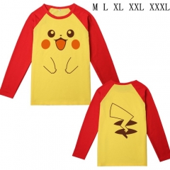 宠物小精灵皮卡丘B款长袖T恤M L XL XXL XXXL