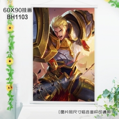 (60X90)BH1103-王者荣耀游戏白色塑料杆挂画