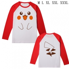宠物小精灵皮卡丘D款长袖T恤M L XL XXL XXXL