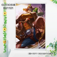 (60X90)BH1101-王者荣耀游戏白色塑料杆挂画