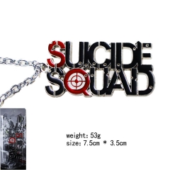 自杀小队系列英文标志挂件银项链（黑红）