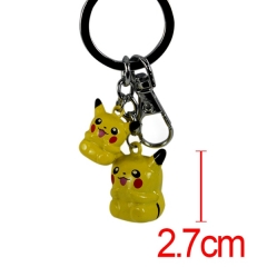 宠物小精灵神奇宝贝皮卡丘比卡丘Pikachu铃铛钥匙扣挂扣（2款一套）20160726022