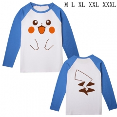 宠物小精灵皮卡丘F款长袖T恤M L XL XXL XXXL