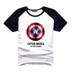 复仇者联盟 超级英雄 美国队长3内战钢铁侠 男女情侣装 短袖t恤  5件起订