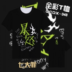 QCDX348-七大罪动漫文字全彩T恤