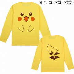 宠物小精灵皮卡丘A款长袖T恤M L XL XXL XXXL