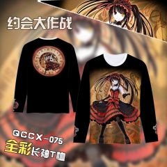 QCCX075-约会大作战动漫全彩长袖T恤