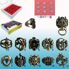 动漫标志12个装古铜戒指套装(C)