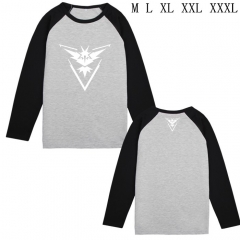 宠物小精灵黄队标志C款长袖T恤M L XL XXL XXXL