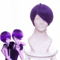 宝石之国 双晶紫水晶 84 双胞胎 紫色麻花辫绕头特殊造型款 cos动漫假发 左B456HH