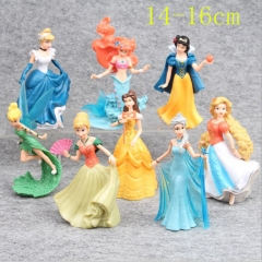 热卖8款梦幻美人鱼公主灰姑娘娃娃玩精美具公仔卡通摆件生日礼物  14-16cm