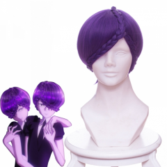 宝石之国 双晶紫水晶 33 双胞胎 紫色麻花辫绕头特殊造型款 cos动漫假发 右B456H