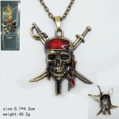 加勒比海盗 骷髅头古铜色项链