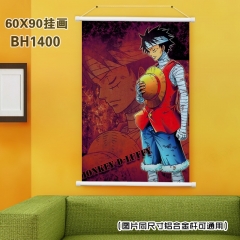 (60X90)BH1400-海贼王动漫白色塑料杆挂画