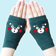 熊本熊1墨绿色半指手套