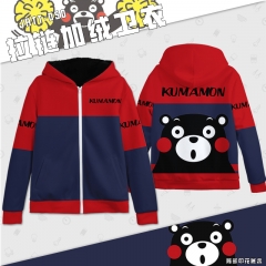JRTT050-熊本熊 动漫拉链加绒卫衣