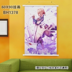 (60X90)BH1378-紫罗兰永恒花园动漫白色塑料杆挂画